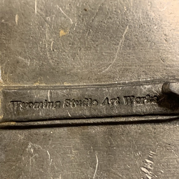 HUGE BOLD EDWARDIAN CAST METAL BELT BUCKLE LEDA AND THE SWAN MYTHOLOGICAL - Picture 7 of 12